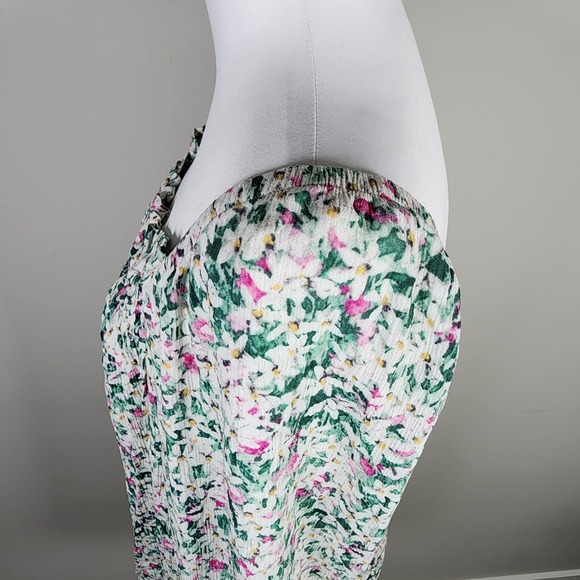 Reitmans Peasant Blouse Womens Medium Smocked Ditsy Cottagecore Farmhouse Boho - Picture 5 of 12